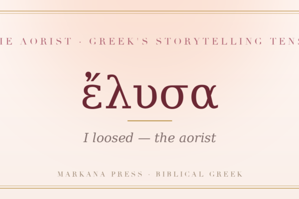 The Greek aorist tense verb elusa, I loosed