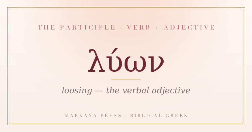 Greek present active participle luon